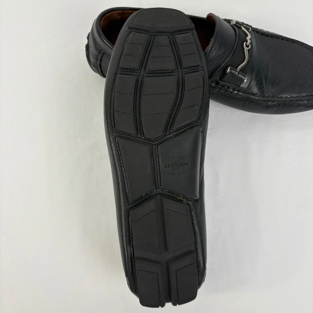 Section‎ X Mens Black Leather Bit Driving Moc Loafers Size 10 M